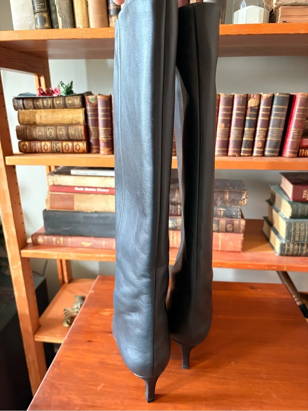 Topshop Black Over-the-Knee Pointed-Toe Boots